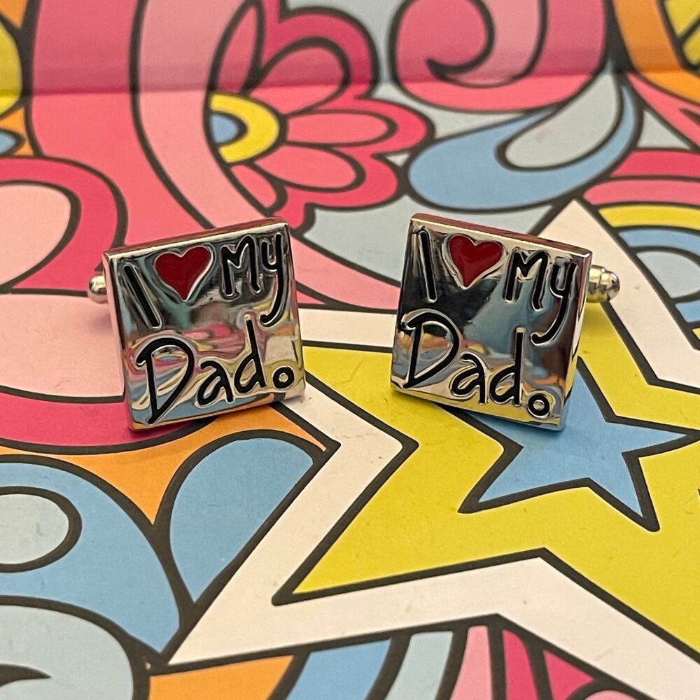 Men's Cufflink I Love my Dad Heart Father's Day Borthday Gift for Dad